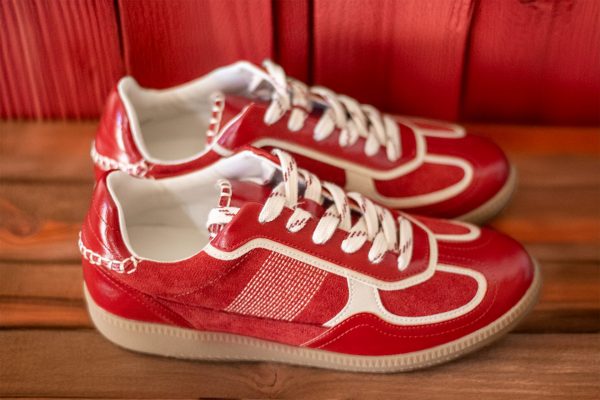 The Dalia Women’s Cherry Lace-Up Sneaker | Retro Vegan Suede Comfort Shoe by Oasis Society - Image 4